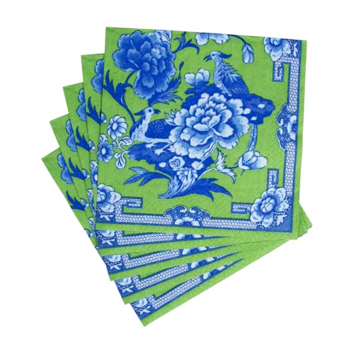 servilletas de papel verde y azul