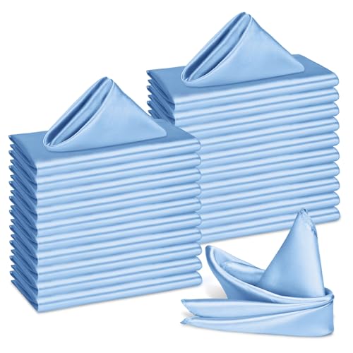 servilletas de satén azul para bodas