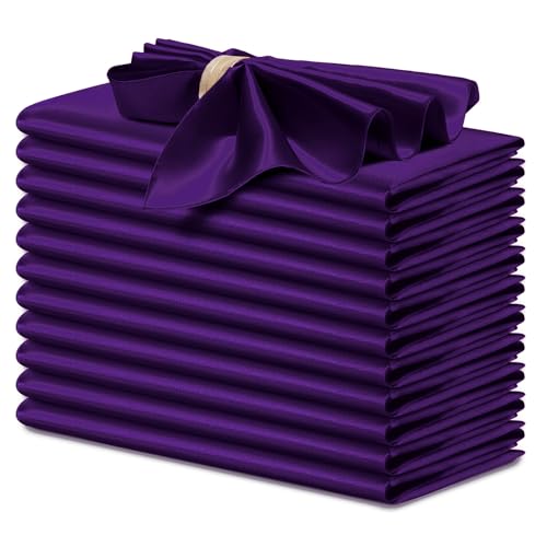 servilletas de satén morado para bodas