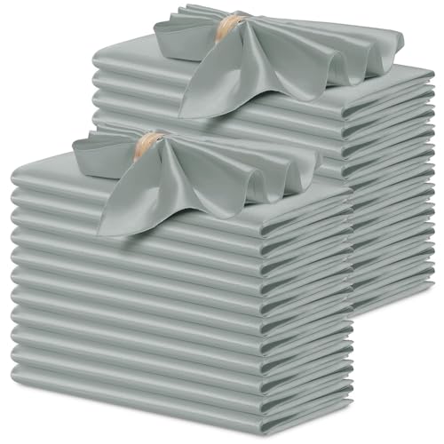 servilletas de satén plateadas elegantes