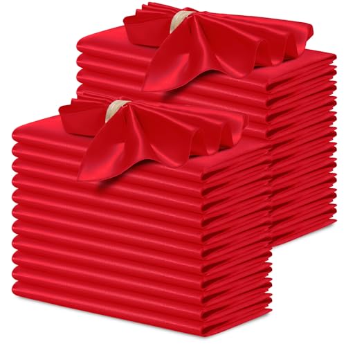 servilletas de satén rojo para bodas