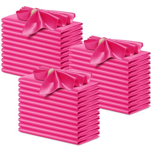 servilletas de satén rosa fucsia para bodas
