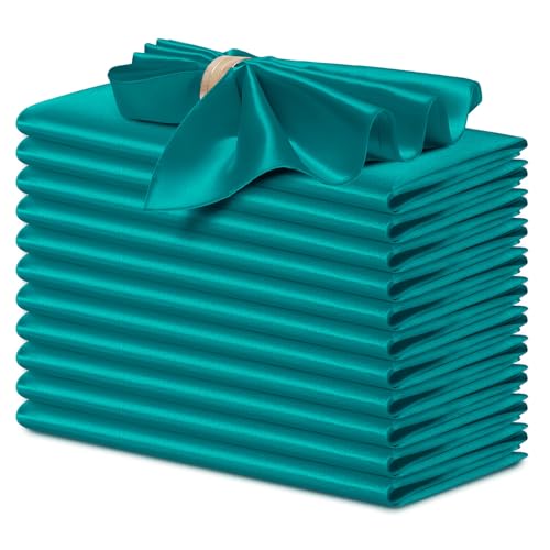 servilletas de satén teal elegantes