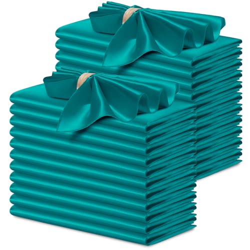 servilletas de satén teal para bodas