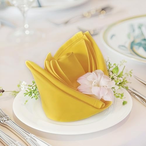 servilletas de tela amarillas para mesa