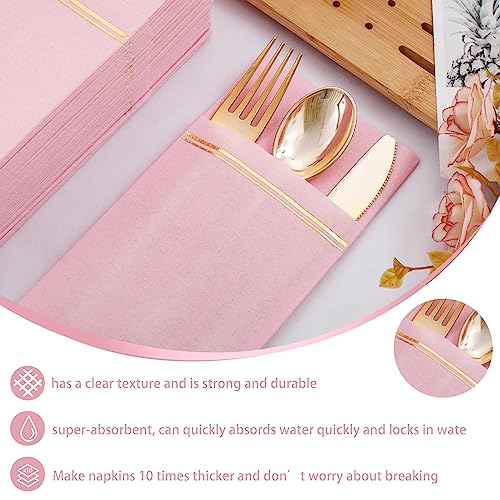 servilletas de tela desechables en rosa