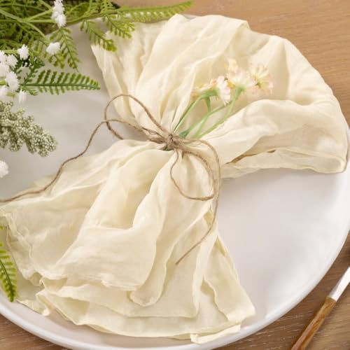 servilletas de tela gasa beige para decoración