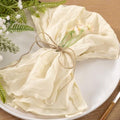 servilletas de tela gasa beige para decoración
