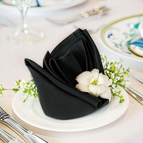 servilletas de tela negras elegantes