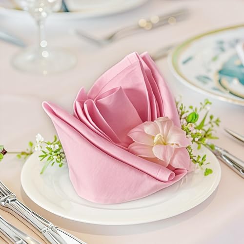 servilletas de tela rosa FOLINS&HOME