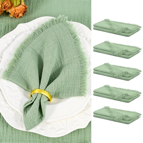 servilletas de tela verde salvia