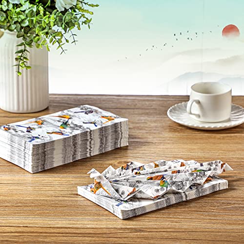 servilletas desechables con diseño de aves