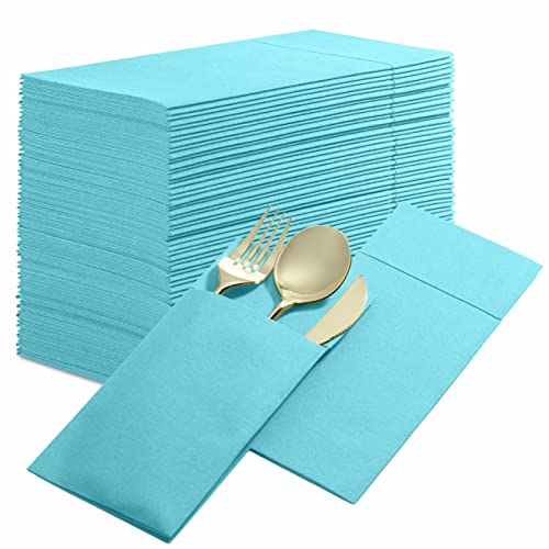 servilletas desechables de tela menta azul