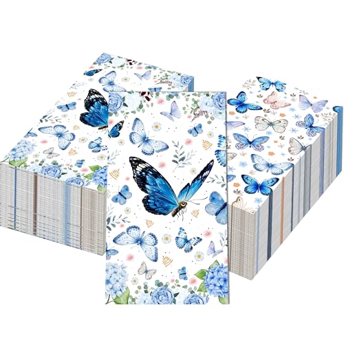 servilletas desechables mariposas azules