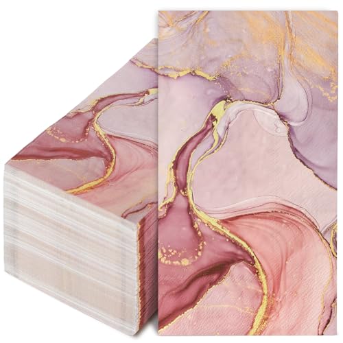 servilletas desechables mármol rosa elegantes