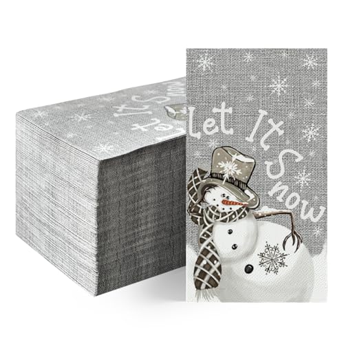 servilletas desechables navideñas muñeco de nieve