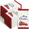 servilletas desechables navideñas rojas