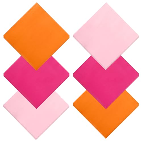 servilletas desechables rosa y naranja