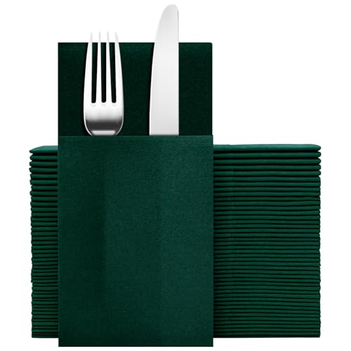 servilletas desechables verde oscuro para eventos