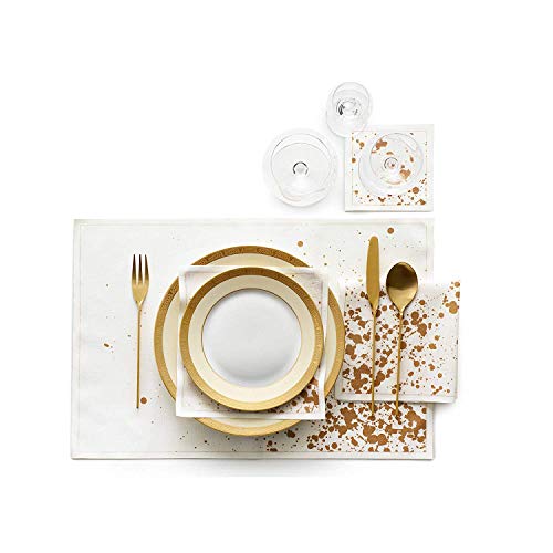 servilletas doradas para decoración navideña