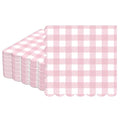 servilletas escallopadas rosa y blanca