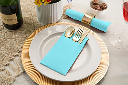 servilletas menta azul para decoración de mesa