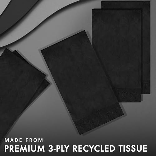 servilletas negras de 3 capas para cócteles