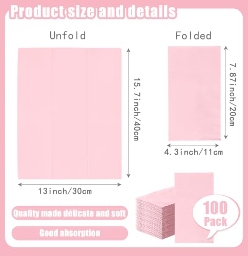 servilletas para cumpleaños color rosa claro