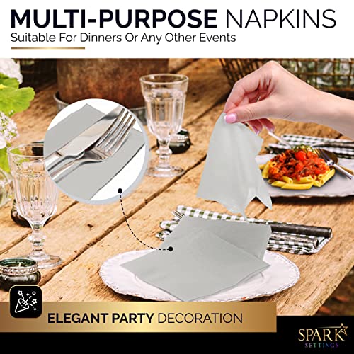 servilletas plateadas para cocktails y eventos