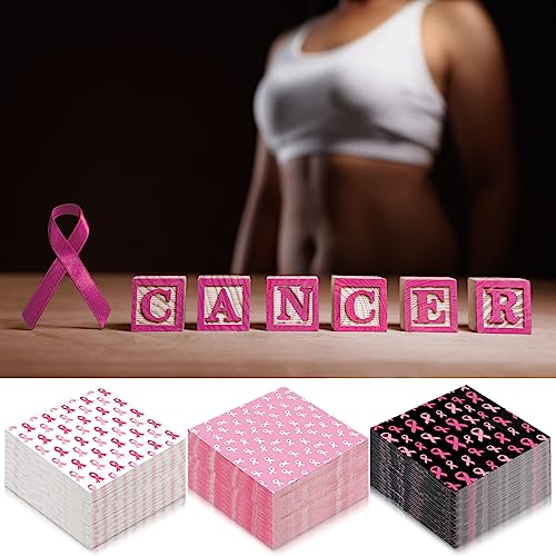 servilletas rosa por el cáncer de mama