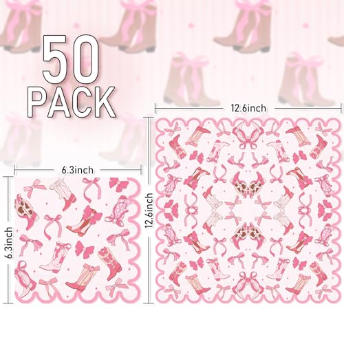 servilletas rosas con bota de vaquera