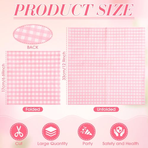 Servilletas rosas y blancas para picnic