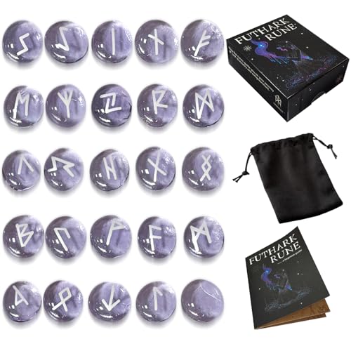 set de runas púrpuras para meditación