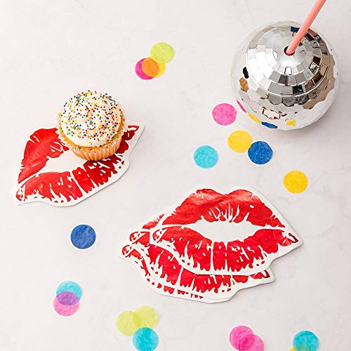 set de servilletas labios rojos