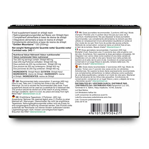 Shilajit Verde certificado y auténtico