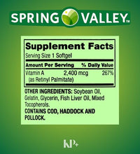 softgels vitamina A fácil de tragar