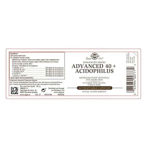 solgar 40+ acidophilus para mejorar la inmunidad