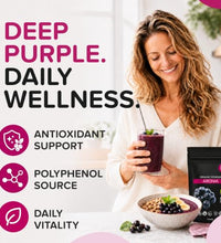 Superalimento de chokeberry negro en polvo
