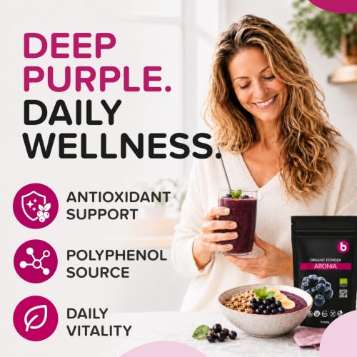 Superalimento de chokeberry negro en polvo