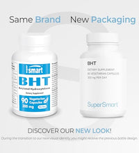Supersmart - BHT Supplement 300mg per Day - Butylated Hydroxytoluene | Non-GMO & Gluten Free - 90 Vegetarian Capsules - imagen 2
