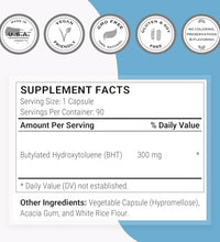 Supersmart - BHT Supplement 300mg per Day - Butylated Hydroxytoluene | Non-GMO & Gluten Free - 90 Vegetarian Capsules - imagen 4