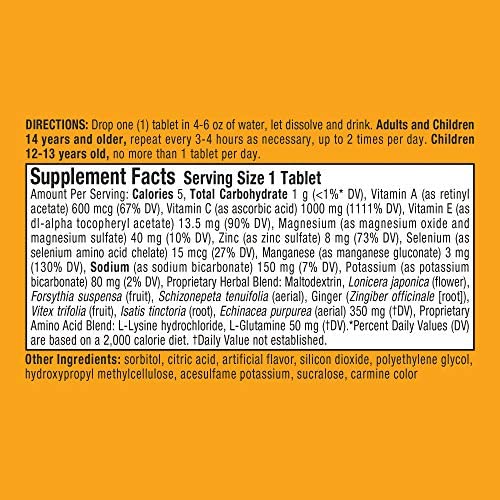 suplemento Airborne con 1000mg de vitamina C