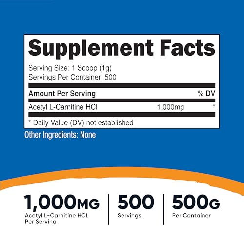 Suplemento de acetil L-carnitina 500 gramos