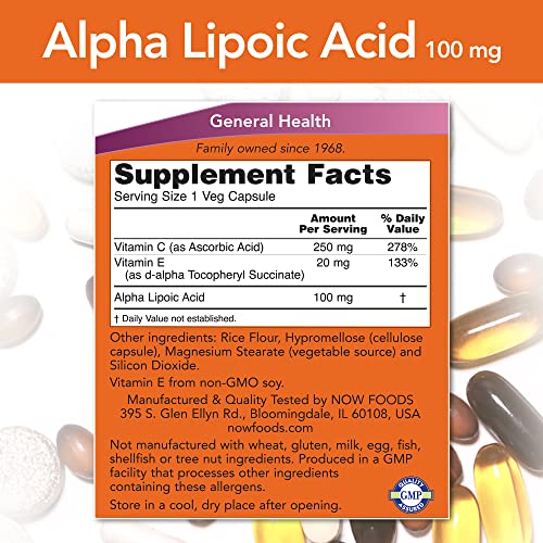Suplemento de ácido alfa lipoico 100 mg