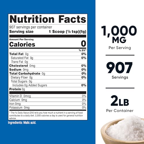 Suplemento de ácido málico libre de gluten