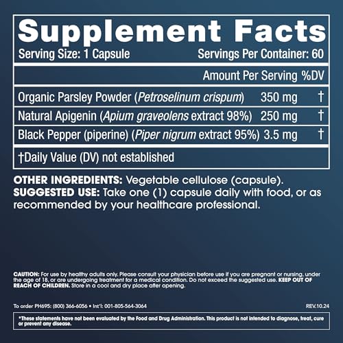suplemento de apigenina con beneficios antioxidantes