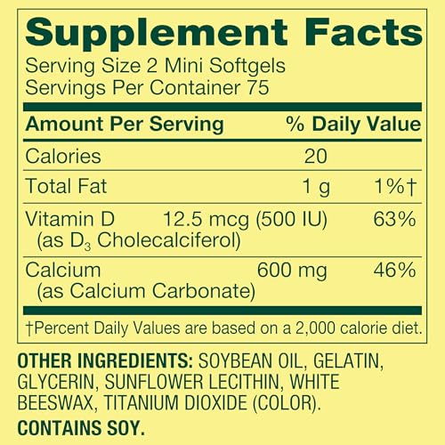 Suplemento de calcio con vitamina D3