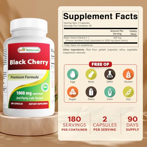 suplemento de cereza negra 1000 mg