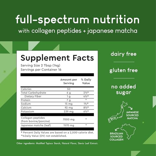 Suplemento de colágeno con matcha japonés