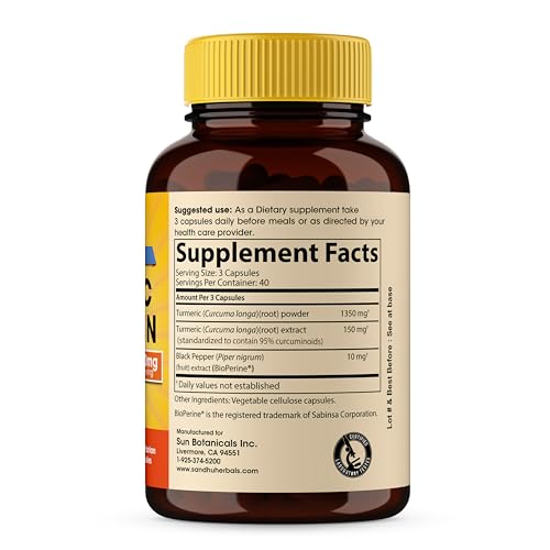 Suplemento de cúrcuma con Bioperina